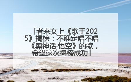 者来女上《歌手2025》揭榜：不确定唱不唱《黑神话·悟空》的歌，希望这次揭榜成功