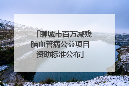 聊城市百万减残脑血管病公益项目资助标准公布