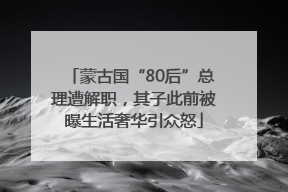 蒙古国“80后”总理遭解职，其子此前被曝生活奢华引众怒