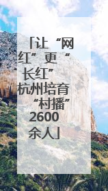 让“网红”更“长红” 杭州培育“村播”2600余人