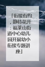 衔接有约，静待花开：福莱山街道中心幼儿园开展幼小衔接专题讲座
