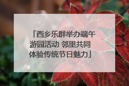 西乡乐群举办端午游园活动 邻里共同体验传统节日魅力