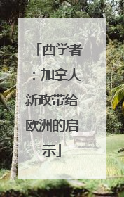 西学者：加拿大新政带给欧洲的启示