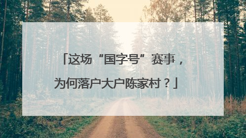 这场“国字号”赛事，为何落户大户陈家村？