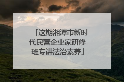 这期湘潭市新时代民营企业家研修班专讲法治素养