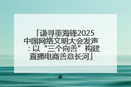 谦寻董海锋2025中国网络文明大会发声：以“三个向善”构建直播电商善意长河