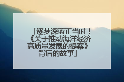 逐梦深蓝正当时！《关于推动海洋经济高质量发展的提案》背后的故事