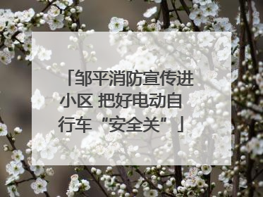 邹平消防宣传进小区 把好电动自行车“安全关”