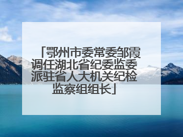 鄂州市委常委邹霞调任湖北省纪委监委派驻省人大机关纪检监察组组长