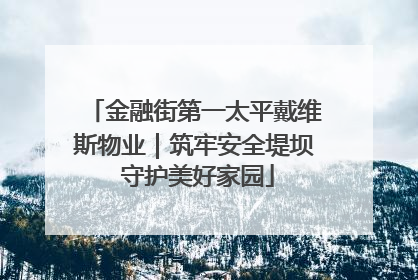 金融街第一太平戴维斯物业｜筑牢安全堤坝 守护美好家园