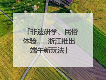 非遗研学、民俗体验……浙江推出端午新玩法