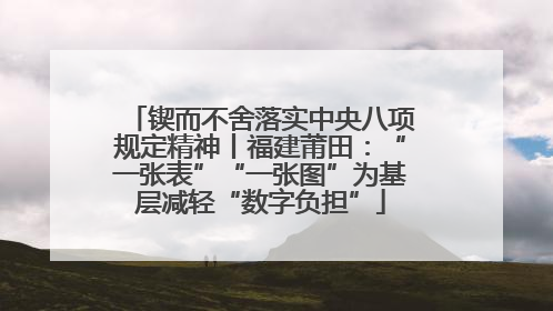 锲而不舍落实中央八项规定精神丨福建莆田：“一张表”“一张图”为基层减轻“数字负担”