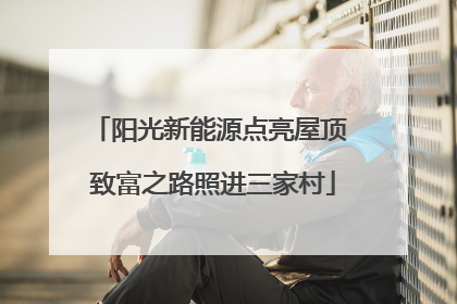 阳光新能源点亮屋顶 致富之路照进三家村