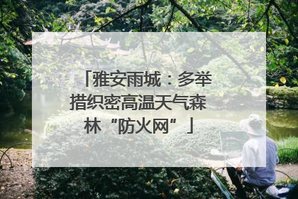 雅安雨城：多举措织密高温天气森林“防火网”