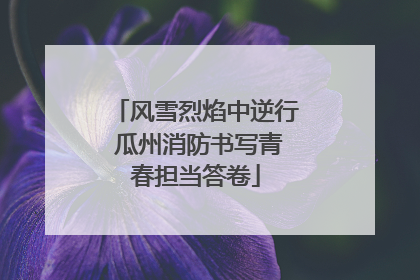 风雪烈焰中逆行 瓜州消防书写青春担当答卷