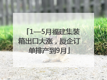 1—5月福建集装箱出口大涨，厦企订单排产到9月