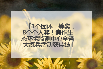 1个团体一等奖，8个个人奖！焦作生态环境监测中心全省大练兵活动获佳绩