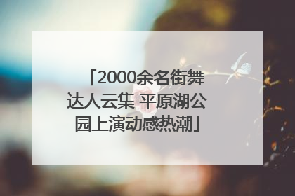 2000余名街舞达人云集 平原湖公园上演动感热潮