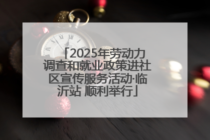 2025年劳动力调查和就业政策进社区宣传服务活动·临沂站 顺利举行