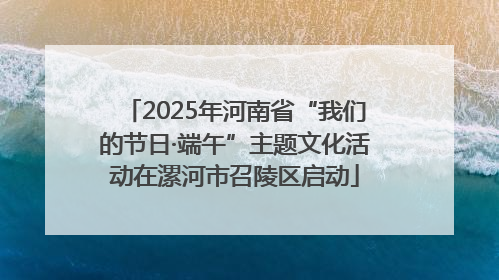 2025年河南省“我们的节日·端午”主题文化活动在漯河市召陵区启动