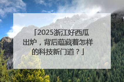 2025浙江好西瓜出炉，背后蕴藏着怎样的科技新门道？