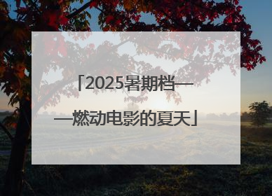 2025暑期档——燃动电影的夏天