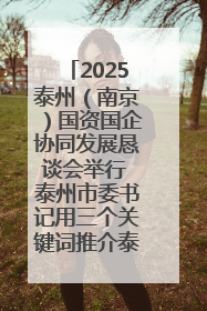 2025泰州（南京）国资国企协同发展恳谈会举行 泰州市委书记用三个关键词推介泰州