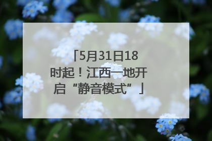 5月31日18时起！江西一地开启“静音模式”