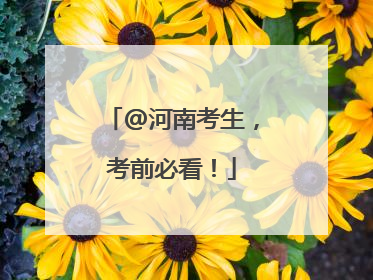 @河南考生，考前必看！