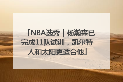NBA选秀｜杨瀚森已完成11队试训，凯尔特人和太阳更适合他